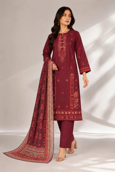 3 PIECE - EMBROIDERED CAMBRIC SUIT