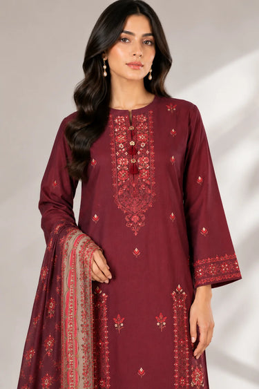 3 PIECE - EMBROIDERED CAMBRIC SUIT