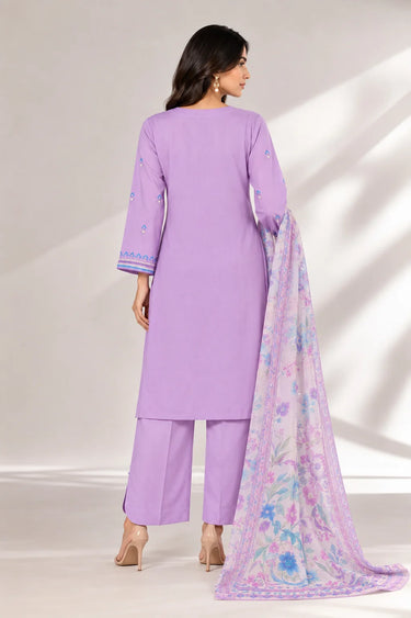 3 PIECE - EMBROIDERED CAMBRIC SUIT