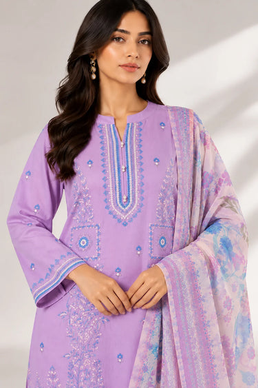 3 PIECE - EMBROIDERED CAMBRIC SUIT