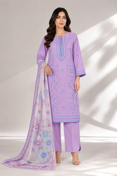 3 PIECE - EMBROIDERED CAMBRIC SUIT
