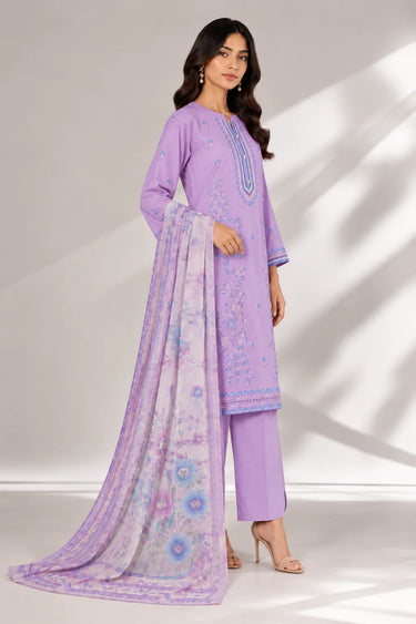 3 PIECE - EMBROIDERED CAMBRIC SUIT