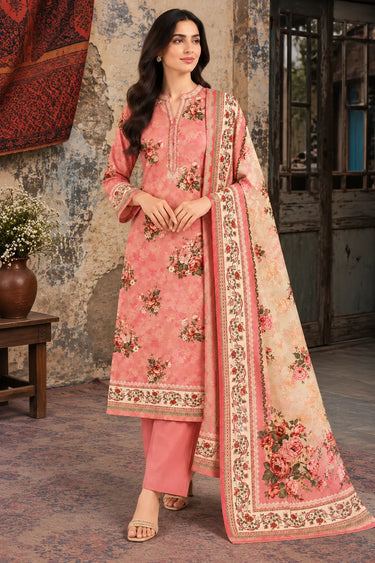 3 Piece - Printed Khaddar Suit
