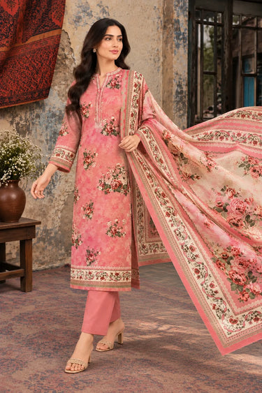 3 Piece - Printed Khaddar Suit