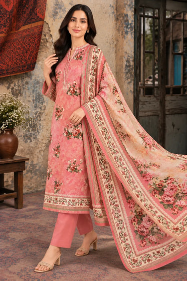 3 Piece - Printed Khaddar Suit