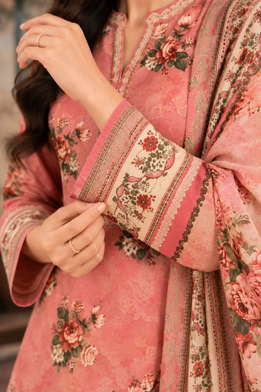 3 Piece - Printed Khaddar Suit
