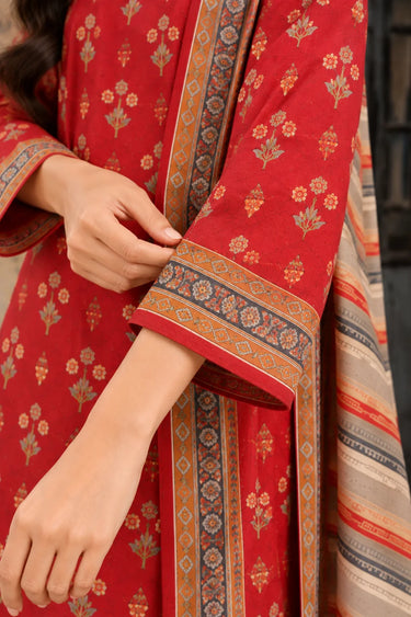 3 Piece - Printed Khaddar Suit