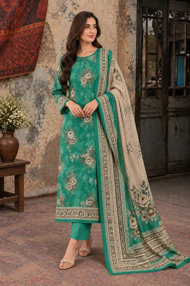 3 Piece - Printed Khaddar Suit