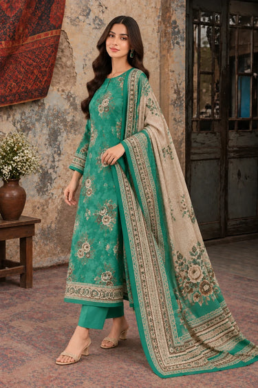 3 Piece - Printed Khaddar Suit