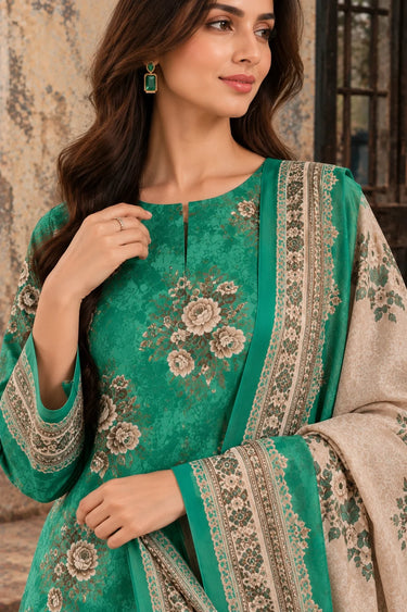 3 Piece - Printed Khaddar Suit