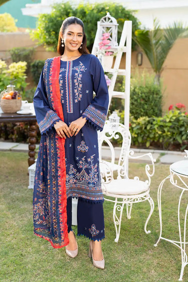 3 Piece - Embroidered Cambric Suit