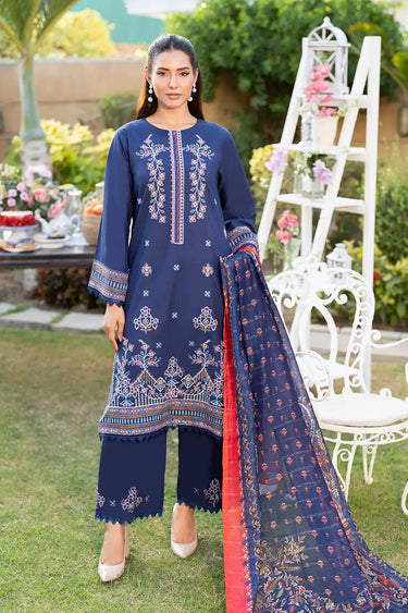 3 Piece - Embroidered Cambric Suit