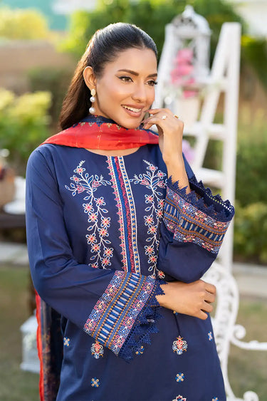 3 Piece - Embroidered Cambric Suit