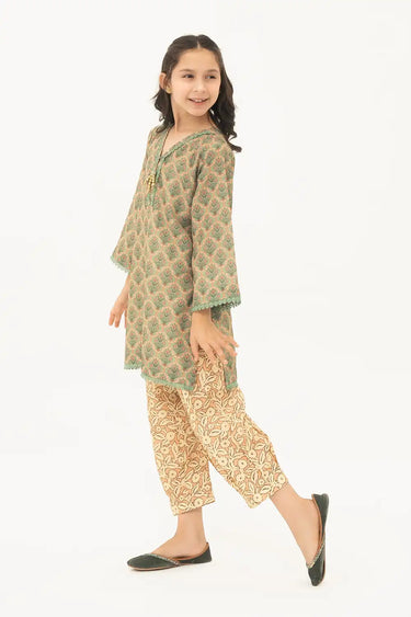 2 Piece - Printed Arabic Lawn Suit