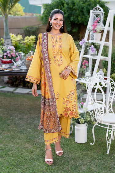 3 Piece - Embroidered Cambric Suit