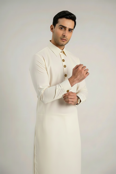 Men's Blended Kameez Shalwar – CREAM