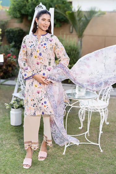 3 Piece - Embroidered Chinkari Suit