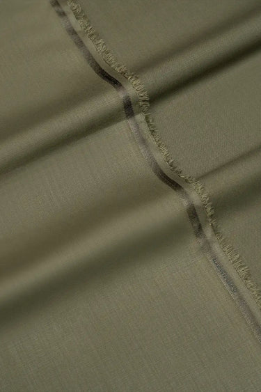 Men's Luxury Textured Blended Unstitched Fabric - OLIVE GREEN