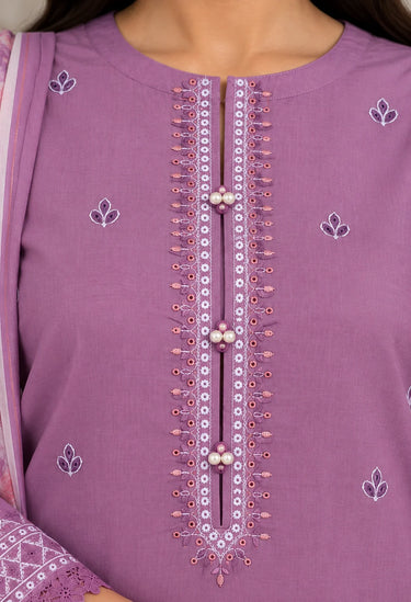 3 PIECE - EMBROIDERED CAMBRIC SUIT