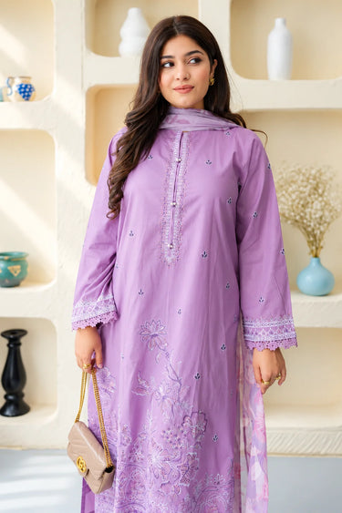 3 PIECE - EMBROIDERED CAMBRIC SUIT