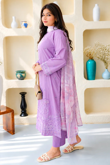 3 PIECE - EMBROIDERED CAMBRIC SUIT