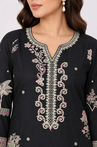 3 PIECE - EMBROIDERED CAMBRIC SUIT