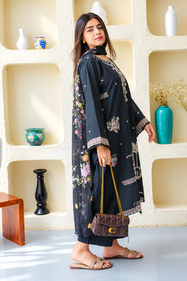 3 PIECE - EMBROIDERED CAMBRIC SUIT