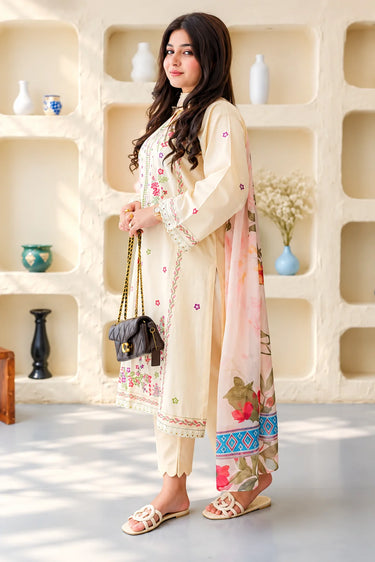 3 PIECE - EMBROIDERED CAMBRIC SUIT