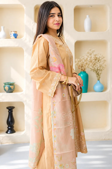 3 PIECE - EMBROIDERED CAMBRIC SUIT