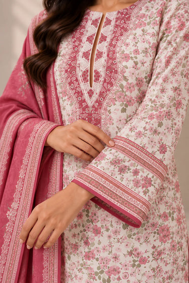 3 PIECE - EMBROIDERED CAMBRIC SUIT