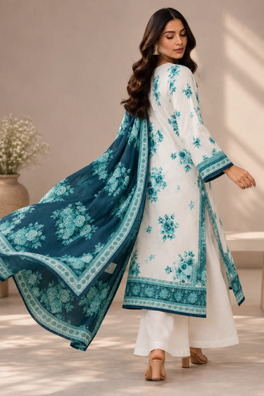 3 PIECE - EMBROIDERED CAMBRIC SUIT