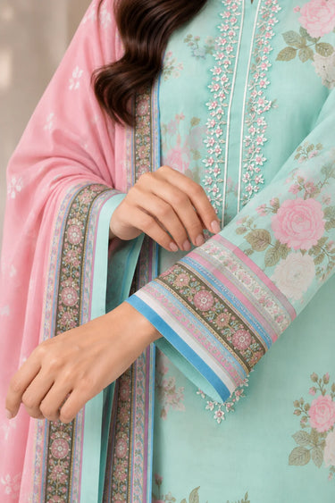 3 PIECE - EMBROIDERED CAMBRIC SUIT