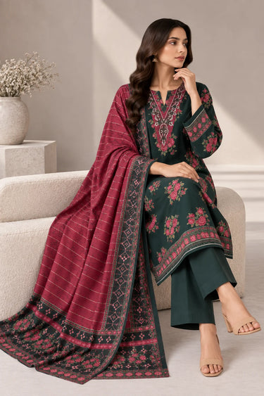 3 PIECE - EMBROIDERED CAMBRIC SUIT