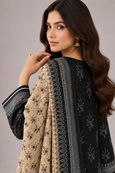 3 PIECE - EMBROIDERED CAMBRIC SUIT
