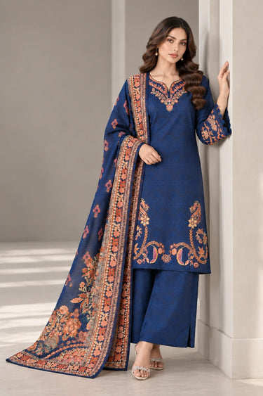 3 PIECE - EMBROIDERED JACQUARD SUIT