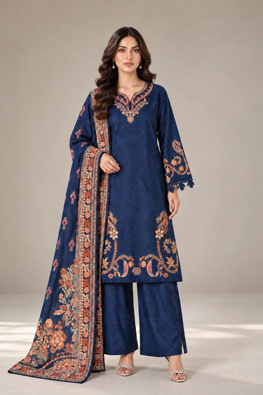 3 PIECE - EMBROIDERED JACQUARD SUIT