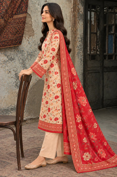 3 Piece - Printed Khaddar Suit