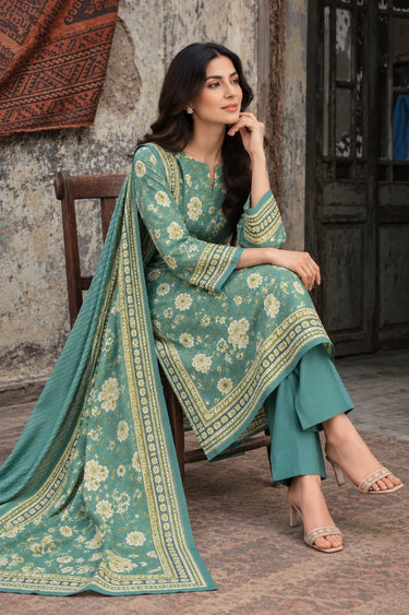 3 Piece - Printed Khaddar Suit