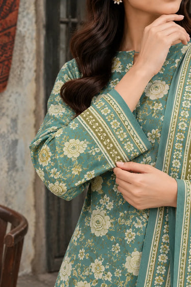3 Piece - Printed Khaddar Suit