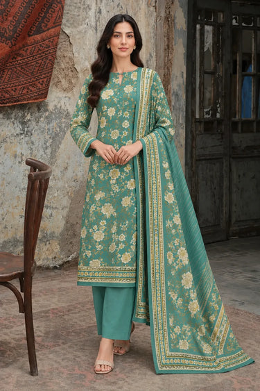 3 Piece - Printed Khaddar Suit