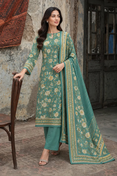 3 Piece - Printed Khaddar Suit