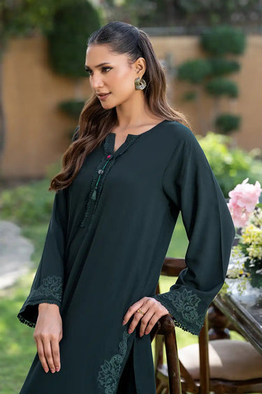 2 Piece - Embroidered Linen Suit