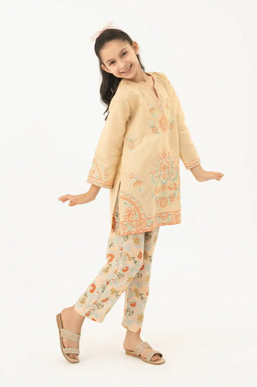 2 Piece - Embroidered Texture Suit