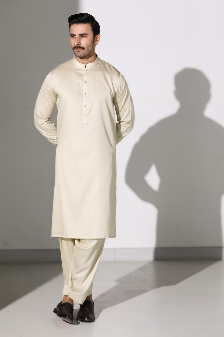 Beige Blended Casual Shalwar Kameez For Men - Prime Point Store