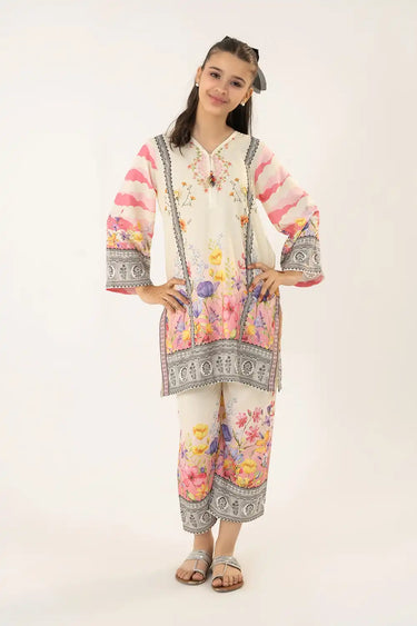 2 Piece - Printed Texture Suit