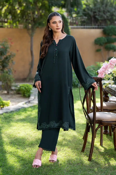 2 Piece - Embroidered Linen Suit