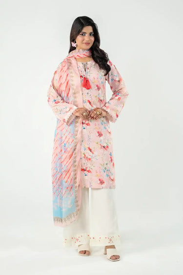 3 Piece - Printed Schiffli Suit