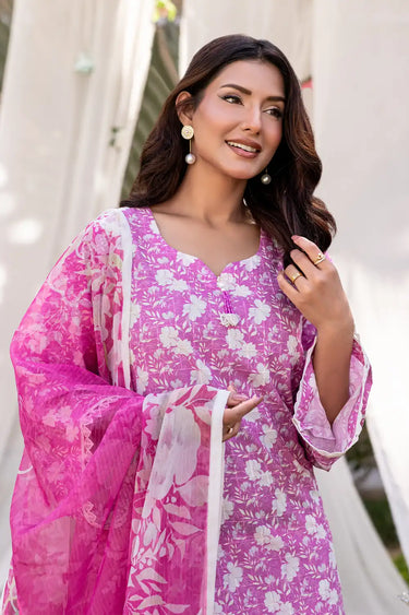 3 Piece - Printed Printkari Suit