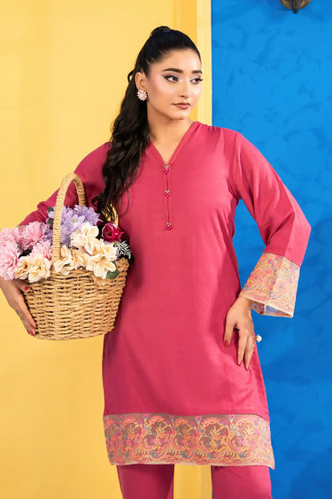 2 Piece - Embroidered Cambric Suit