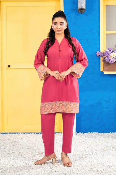 2 Piece - Embroidered Cambric Suit
